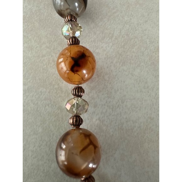 Artisan carnelian quartz banded agate chalcedony beaded necklace - Picture 4 of 8